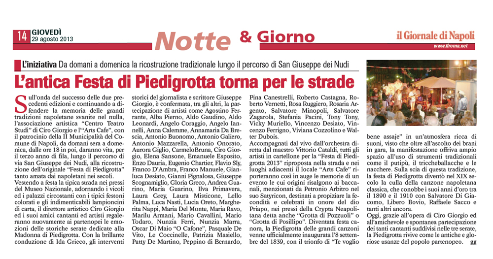 29 agosto 2013 Piedigrotta Arts Cafe
